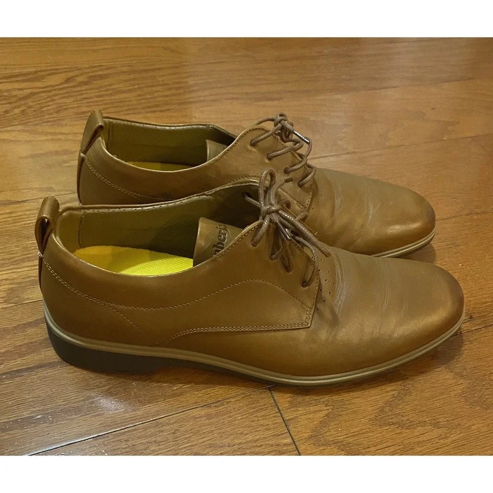 Amberjack  Original Light Brown Leather Oxford Comfort Soft Shoes Men Sz 10.5